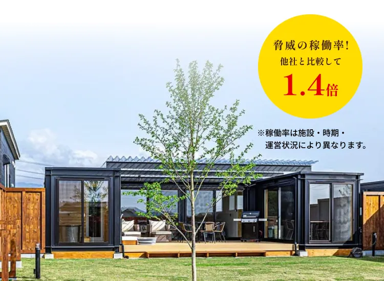 脅威の稼働率!他社と比較して1.4倍※稼働率は施設・時期・運営状況により異なります