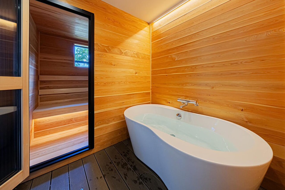 この宿泊施設にはサウナも室内に完備しています。そこに隣接してお風呂もあるのですぐ整うことができます。