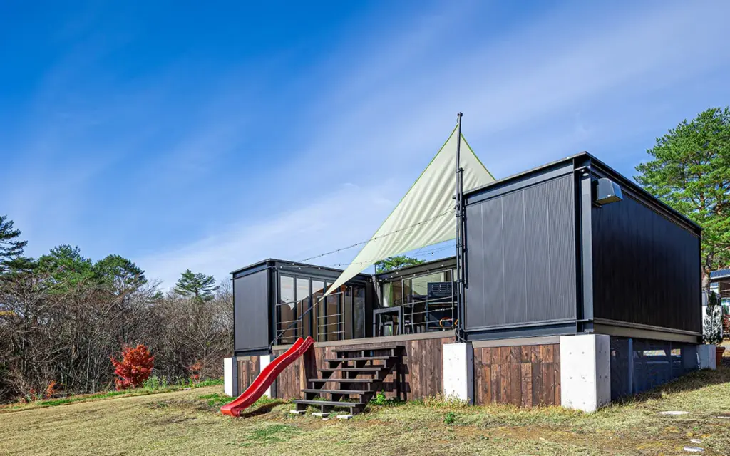 メガボックス建築事例：「岡山県」眺望良好解放感と共に感じる非日常感（宿泊施設）「MEGABOX」